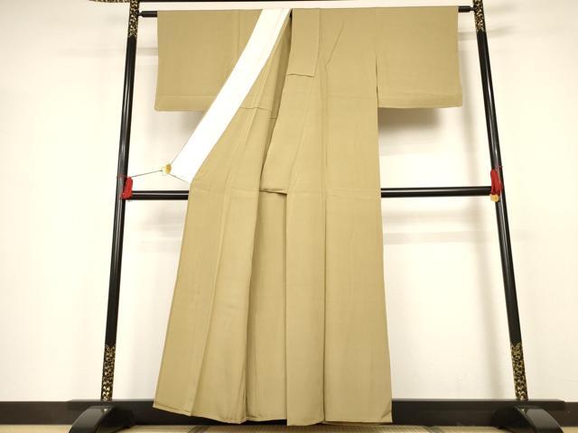 平和屋着物▽上質な色無地　単衣　榛色　正絹　逸品　未使用　AAAS3102iu