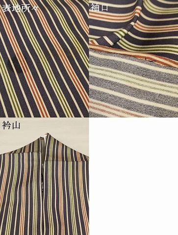 平和屋着物▽上質な小紋 単衣 縞 正絹 逸品 AAAS3108iu