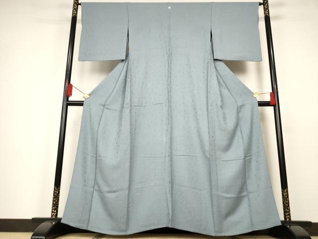 平和屋着物▽上質な色無地　単衣　花唐草地紋　秘色色　正絹　逸品　AAAS3130iu