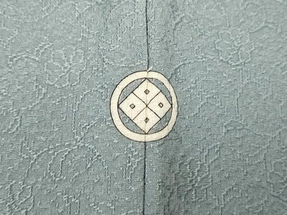 平和屋着物▽上質な色無地　単衣　花唐草地紋　秘色色　正絹　逸品　AAAS3130iu
