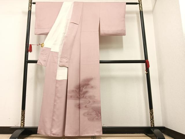 平和屋着物■色留訪問着　流水草木文　正絹　逸品　AAAS3526ph