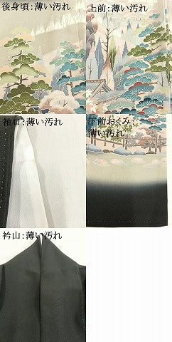 平和屋着物■豪華黒留袖　作家物　風景文　暈し染め　正絹　逸品　AAAS3869es