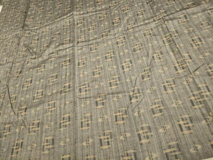 平和屋着物▽上質な紬　単衣　琉球絣文　正絹　逸品　AAAS4928fy