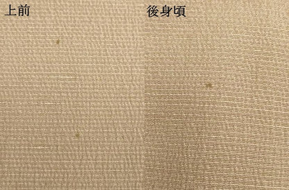 平和屋着物▽上質な色無地 単衣 白橡色 お召縮緬 正絹 逸品 AAAS4930fy
