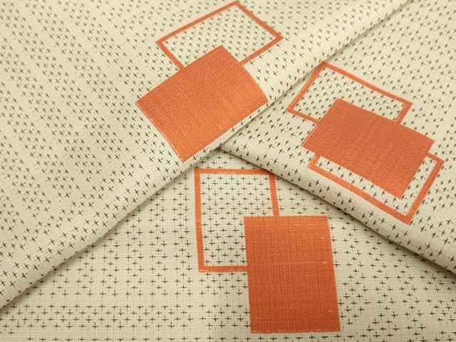 平和屋着物▽お召 単衣 色紙重ね文 正絹 逸品 AAAS4933fy