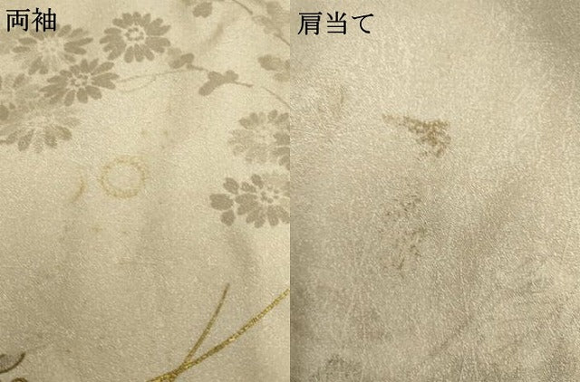 平和屋着物▽上質な小紋 単衣 草花文 金彩 正絹 逸品 AAAS4941fy