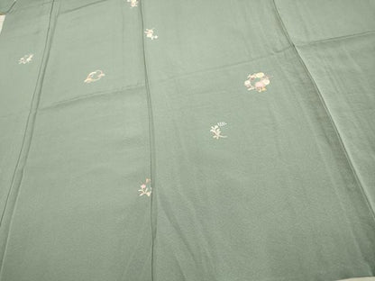平和屋着物▽上質な小紋 単衣 草花文 正絹 逸品 AAAS4944fy