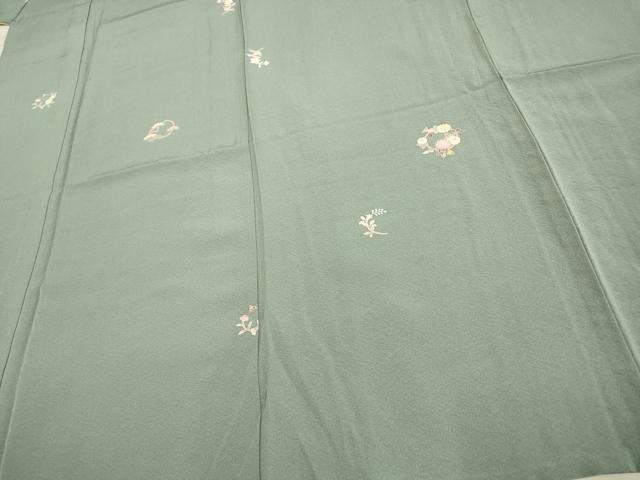 平和屋着物▽上質な小紋 単衣 草花文 正絹 逸品 AAAS4944fy