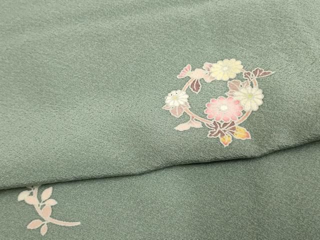 平和屋着物▽上質な小紋 単衣 草花文 正絹 逸品 AAAS4944fy