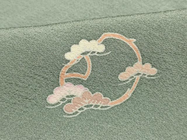 平和屋着物▽上質な小紋 単衣 草花文 正絹 逸品 AAAS4944fy