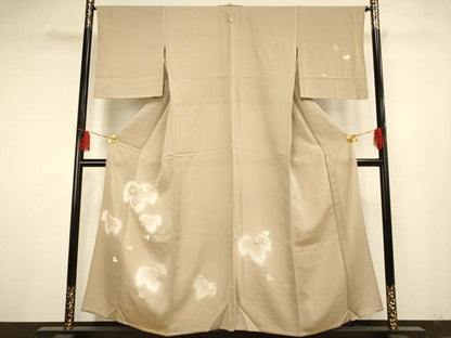平和屋着物▽訪問着 単衣 舞葉文 蛍暈し 金彩 正絹 逸品 AAAS4946fy