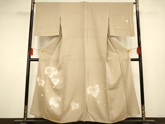 平和屋着物▽訪問着 単衣 舞葉文 蛍暈し 金彩 正絹 逸品 AAAS4946fy