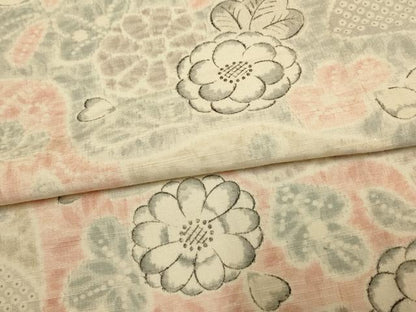 平和屋着物▽上質な小紋 単衣 紬地 辻が花 ロング丈 正絹 逸品 AAAS4952fy