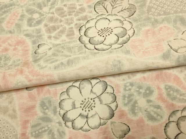 平和屋着物▽上質な小紋 単衣 紬地 辻が花 ロング丈 正絹 逸品 AAAS4952fy