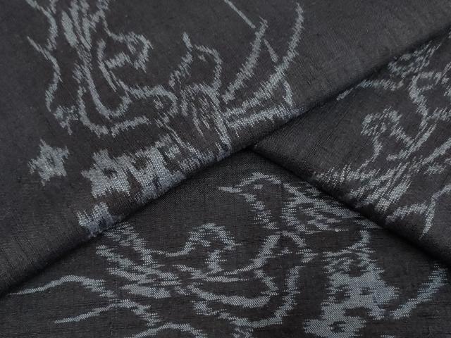 平和屋着物▽上質な紬 単衣 花鳥文 正絹 逸品 AAAS4956fy