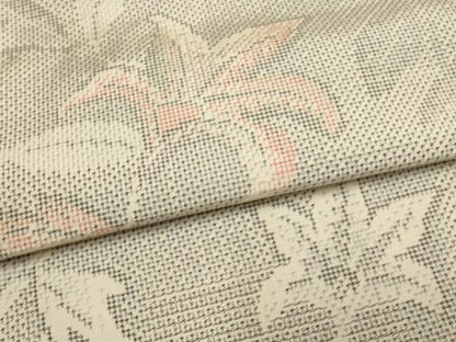 平和屋着物▽本場大島紬 単衣 白大島 120亀甲 唐草花文 正絹 逸品 AAAS4957fy