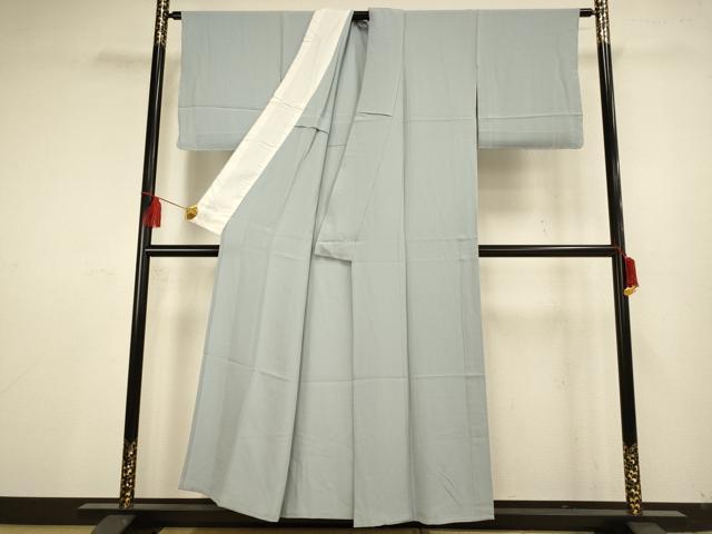 平和屋着物▽上質な色無地　単衣　水色　正絹　逸品　未使用　AAAS4959fy