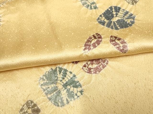平和屋着物▽上質な小紋 単衣 絞り 舞花文 正絹 逸品 AAAS4960fy