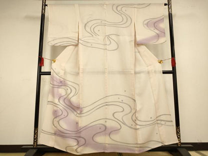 平和屋着物▽訪問着 無双 紗袷 紗×紗 流水文 正絹 逸品 AAAS4968fy