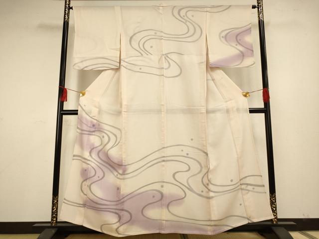 平和屋着物▽訪問着 無双 紗袷 紗×紗 流水文 正絹 逸品 AAAS4968fy