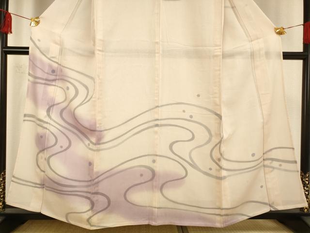 平和屋着物▽訪問着 無双 紗袷 紗×紗 流水文 正絹 逸品 AAAS4968fy