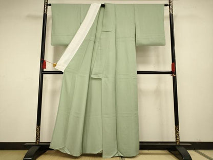 平和屋着物▽上質な色無地　単衣　夏虫色　正絹　逸品　AAAS4971fy