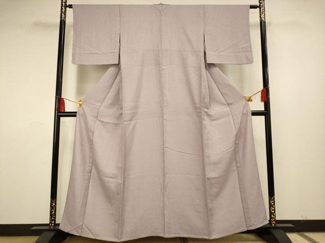 平和屋着物▽上質な色無地 単衣 作家物 牡丹鼠色 正絹 逸品 AAAS4976fy