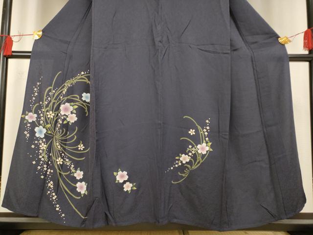 平和屋着物▽訪問着 単衣 草花文 正絹 逸品 AAAS4977fy