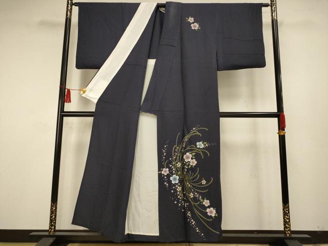 平和屋着物▽訪問着 単衣 草花文 正絹 逸品 AAAS4977fy