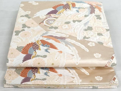 平和屋着物◎六通柄袋帯 唐織 鳳凰花文 金糸 正絹 逸品 AAAS5003cx
