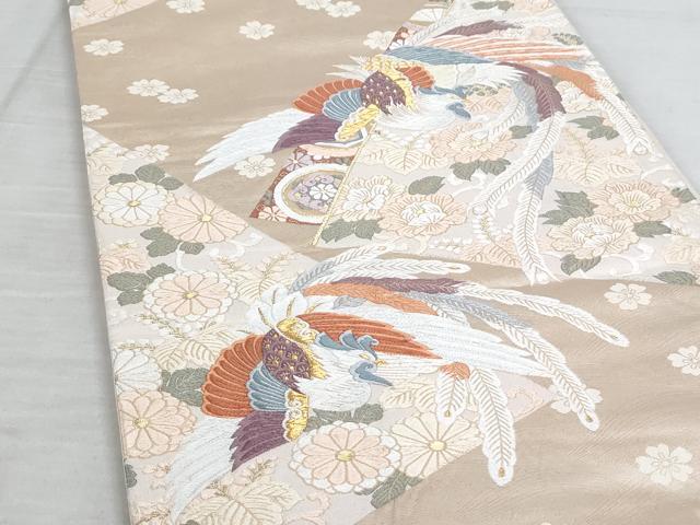 平和屋着物◎六通柄袋帯 唐織 鳳凰花文 金糸 正絹 逸品 AAAS5003cx