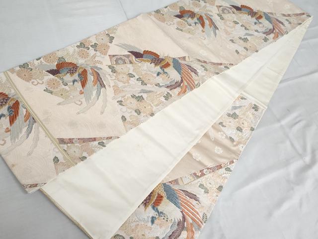 平和屋着物◎六通柄袋帯 唐織 鳳凰花文 金糸 正絹 逸品 AAAS5003cx