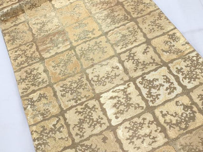平和屋着物◎六通柄袋帯 箔格子 金糸 正絹 逸品 AAAS5025cx