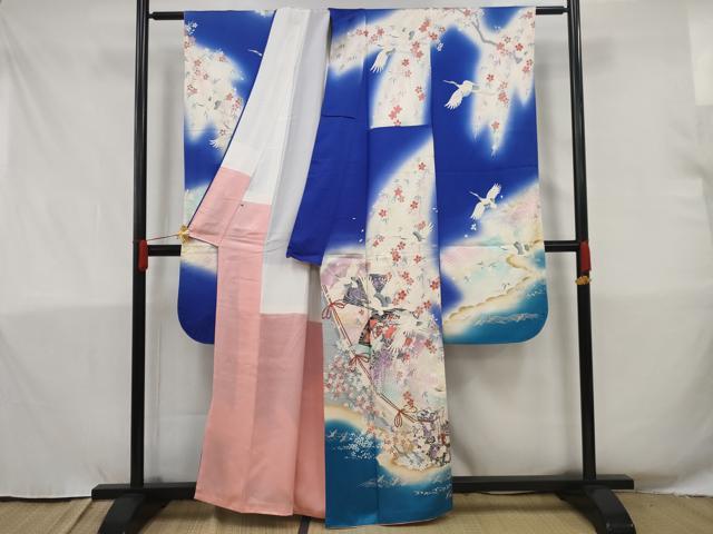 ＊振袖＊ 正絹　吉祥花文　暈し染め　金銀彩 豪華振袖 扇面吉祥花文 暈し染め 金銀彩 正絹 逸品 成人式 お