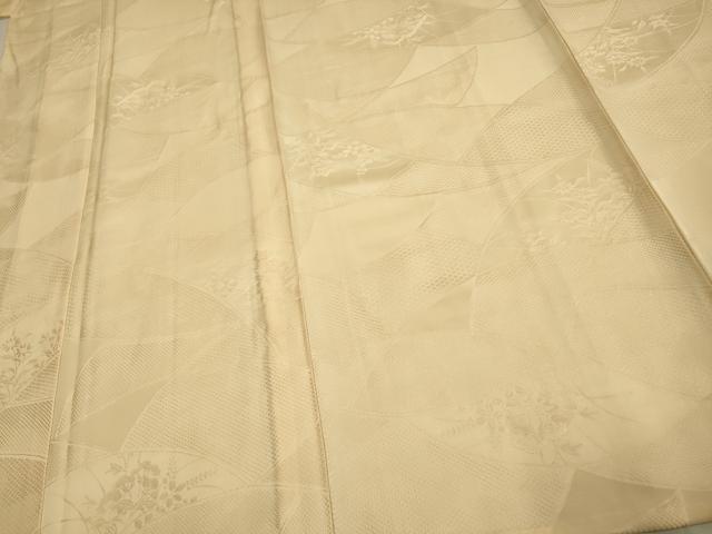 平和屋着物▽上質な色無地 単衣 草花文 蜂蜜色 正絹 逸品 未使用 DAAQ4531fym