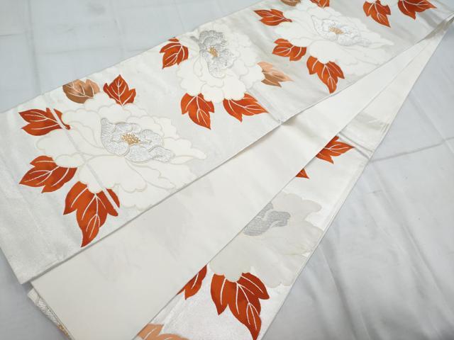 平和屋着物◎六通柄袋帯 唐織 牡丹文 金銀糸 正絹 逸品 AAAS5757cx