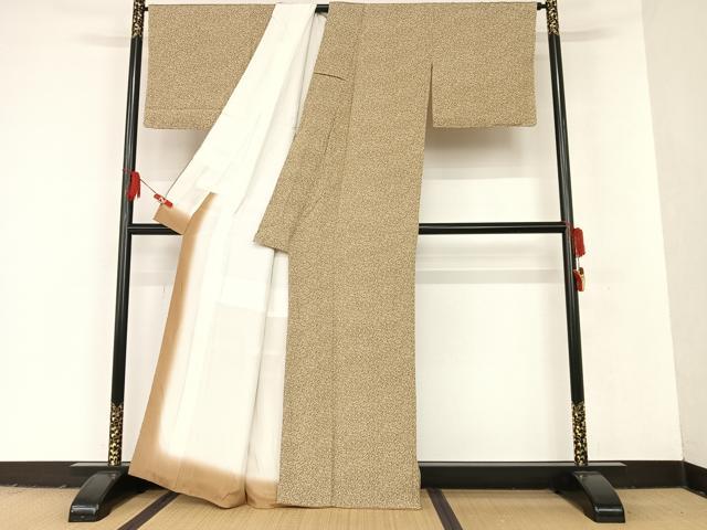 平和屋着物□上質な小紋 霞文 たたき染め 正絹 逸品 未使用