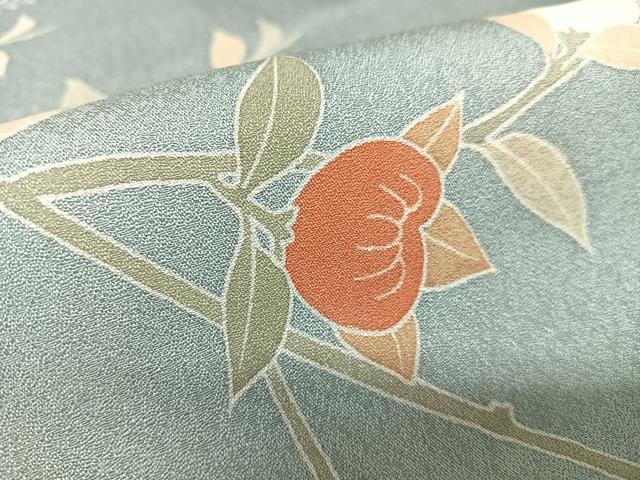 Hto-267 附け下げ 正絹 幾何学花柄 叩き染め 金彩暈し 着物のみ Hto-267 附け下げ 正絹 幾何学花柄 叩き染め 金彩暈し 着物のみ