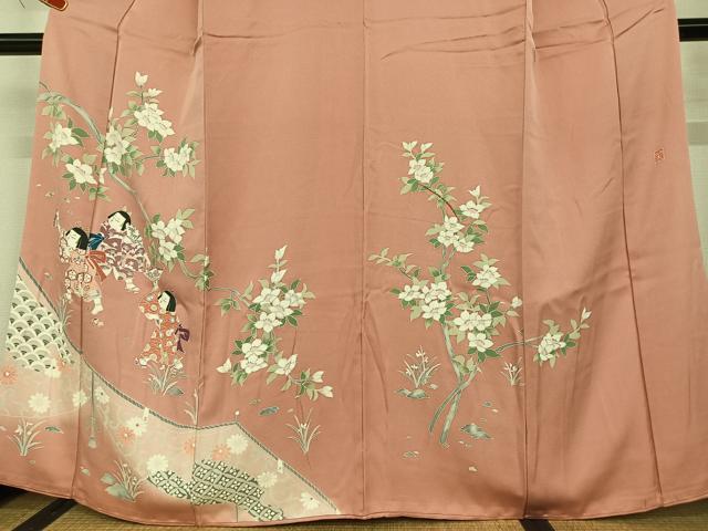作家物 付け下げ 暈し染に箔の花 トールサイズ 着物 正絹 広衿 RK-1409 霞暈しに草花の刺繍附下着物地(K992360nr) 未仕立品紹介
