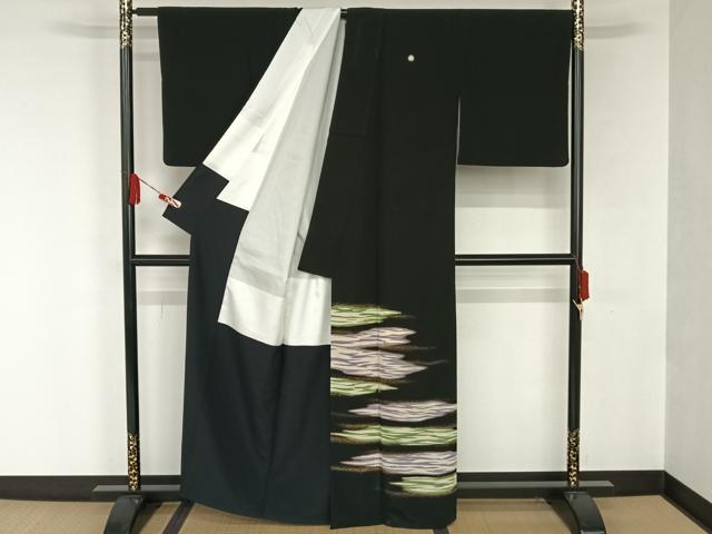 平和屋着物■豪華黒留袖 霞文 正絹 逸品 AAAS6601rz
