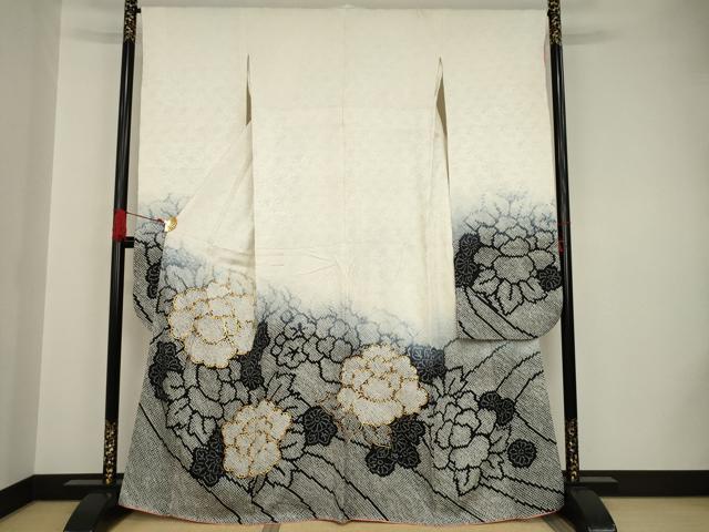 平和屋着物●豪華振袖 総絞り 駒刺繍 舞花文 正絹 逸品 AAAS6621ck