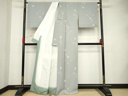 平和屋着物●上質な小紋 舞花文 蛍暈し 正絹 逸品 AAAS6669ck