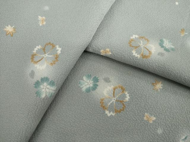 平和屋着物●上質な小紋 舞花文 蛍暈し 正絹 逸品 AAAS6669ck