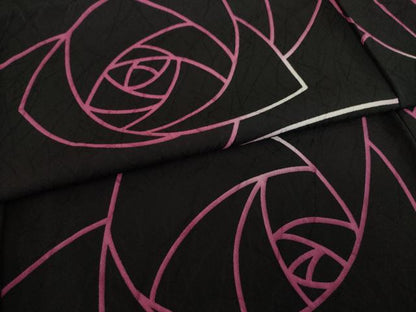 平和屋着物●上質な小紋 薔薇 正絹 逸品 AAAS6673ck