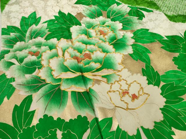 平和屋着物●豪華振袖　駒刺繍　絞り　道長花文　ロング丈　正絹　逸品　AAAS6674ck