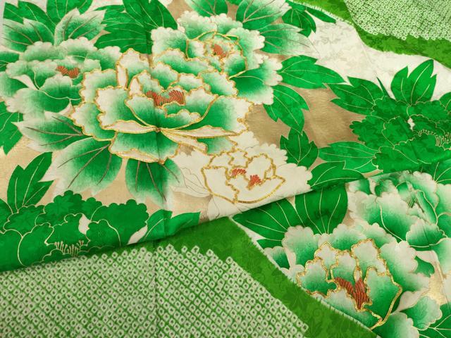 平和屋着物●豪華振袖　駒刺繍　絞り　道長花文　ロング丈　正絹　逸品　AAAS6674ck