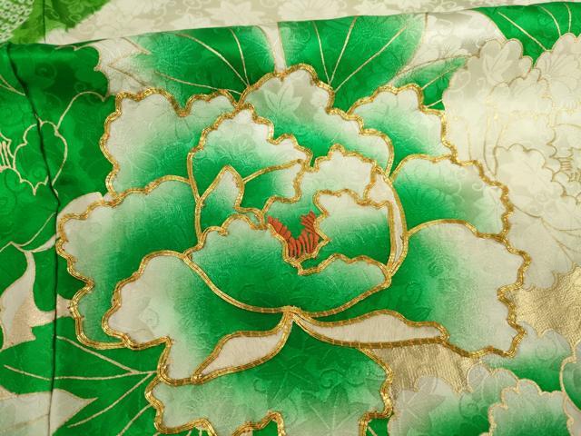 平和屋着物●豪華振袖　駒刺繍　絞り　道長花文　ロング丈　正絹　逸品　AAAS6674ck