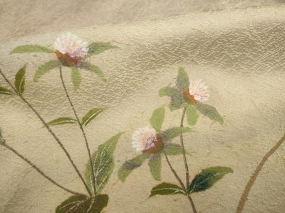 平和屋着物●紙芸創作者・横山優 和紙 訪問着 草花文 暈し染め 正絹 逸品 未使用 AAAS6678ck