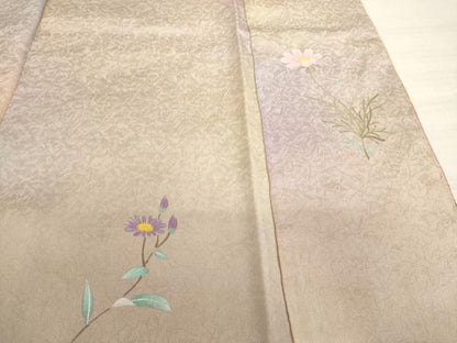 平和屋着物●紙芸創作者・横山優 和紙 訪問着 草花文 暈し染め 正絹 逸品 未使用 AAAS6678ck