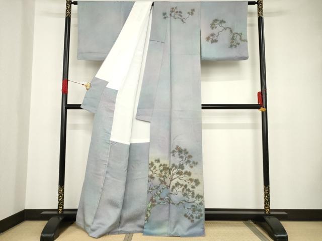 平和屋着物●紙芸創作者・横山優 和紙 訪問着 松 正絹 逸品 AAAS6679ck
